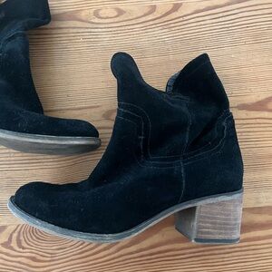 FRANCO SARTO black booties with natural heel
